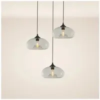 S.luce Cruet multi-fiamma lampada a sospensione lampada a sospensione lampada in vetro chiaro (alta) cilindrica a 6 fiamme