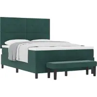 vidaXL Letto boxspring con testiera, verde scuro, 200 x 160 cm, velluto
