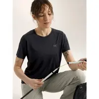 Arc'teryx Women's Sunna Crew S/S Maglia funzionale Donna (XS, nero/grigio)