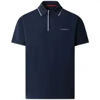 Hackett London per uomo. HM5600195 Polo Solstice bicolore blu navy (XXL), Casual, Cotone, Manica corta