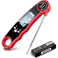 OEM Termometro digitale per barbecue resistente all'acqua - Display e sonda termica pieghevole - Riscaldatore automatico - Supporto magnetico