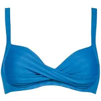 Lidea Women's Linear Code Cross-Over Bikini Top Parte superiore bikini Donna (42 - Cup: F, blu)