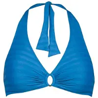 Lidea Women's Linear Code Halter Bikini Top Parte superiore bikini Donna (40 - Cup: A, blu)