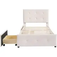 STILVORA Divano letto imbottito Daybett 90x200 cm con luci a LED e vano portaoggetti idraulico, testiera laterale intercambiabile, tessuto in velluto, beige (senza materasso)