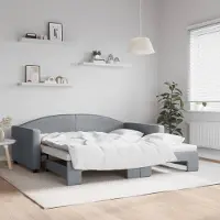 Prolenta Maison Exclusive - Divano letto estraibile grigio chiaro 100x190 cm in tessuto
