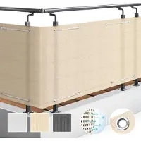 OEM Recinzione da giardino in HDPE 300x90 cm, color crema-beige - recinzione resistente al vento e alle intemperie con possibilità di fissaggio