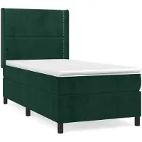 vidaXL Letto a molle con materasso verde scuro 100x200 cm in velluto