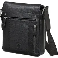 Leonhard heyden Berlin Borsa a tracolla Vera Pelle 24 cm nero