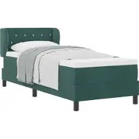 Syfax Letto a molle con testiera Verde scuro 80 x 200 cm Velluto