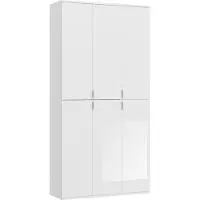 Meublorama Armadio 6 porte BODITE – Ampio spazio di stoccaggio e design in bianco laccato