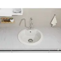 Faizee Home Lavello da cucina in granito, colore bianco