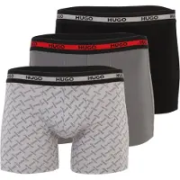 HUGO Boxer grigio / grigio scuro / rosso / nero