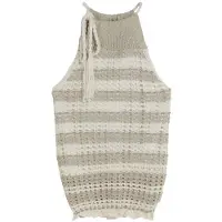 Scalpers Top in maglia camoscio / bianco naturale