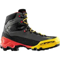La Sportiva - Scarpe da alpinismo in GORE-TEX - Aequilibrium LT GTX Black/Yellow per Uomo in Pelle - Taglia 44,5 - Nero