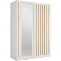 Meublorama Armadio KAZU a 2 porte scorrevoli con specchio e listelli decorativi 155 cm