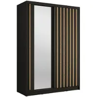 Meublorama Armadio KAZU 2 porte scorrevoli con specchio grigio grafite 155 cm