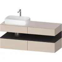 Duravit Collection One Meuble sous-vasque sur console, 2 tiroirs, 2 coulissants, découpe à gauche, 1400x550x600mm, niche graphite super mate, QA4765080910000, QA4765080910000