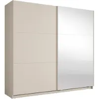 Meublorama Armadio VENEZIA con cabina armadio aperta LED e specchi cachemire 221 cm