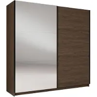 Meublorama Armadio ARSALA 2 porte scorrevoli con specchio colore noce 151 cm