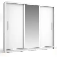 Meublorama Armadio OZZULA 3 porte scorrevoli con specchio bianco 248 cm