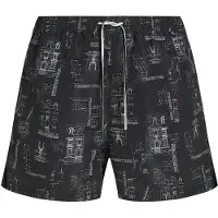 Karl Lagerfeld Pantaloncini da bagno nero / bianco