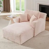 OKWISH Poltrona relax con braccioli e schienale, divano singolo imbottito in tessuto Cord, divano lounge da salotto senza necessità di montaggio, ideale per piccoli appartamenti, disponibile in rosa