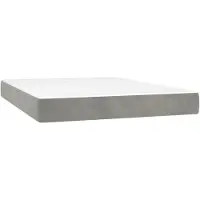 vidaXL Materasso a molle insacchettate grigio chiaro 140x190x20 cm in velluto