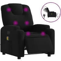 vidaXL Sedia da massaggio elettrica in tessuto nero