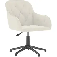 vidaXL Sedia da ufficio girevole in velluto crema