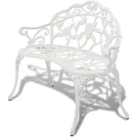 vidaXL Panchina da giardino 100 cm in fusione di alluminio bianco