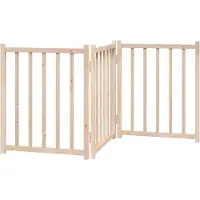vidaXL Cancelletto pieghevole per cani 3 pezzi 150 cm in legno massiccio di abete