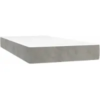 vidaXL Materasso a molle insacchettate grigio chiaro 90x200x20 cm in velluto