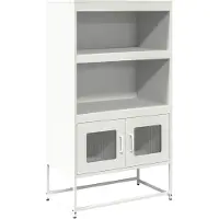 vidaXL Credenza bianca 68x39x123 cm Acciaio