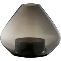 AYTM Lanterna Uno, vaso, grigio fumo, Ø 14 cm, altezza 11 cm, vetro
