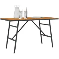 vidaXL Tavolo da pranzo marrone 110 x 55 x 61,5 cm in legno massello di acacia