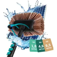 Vonroc Spazzola telescopica - 6,50m | Include spazzola multiuso, spazzola 2 in 1, tubo e dispenser di sapone