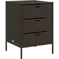 vidaXL Mobile da giardino marrone 55x59x80 cm in poly rattan