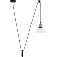 vidaXL Lampada a sospensione regolabile in altezza E27 Bianco lucido Ø 22 cm Metallo