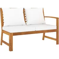 vidaXL Panchina da giardino 114,5 cm con cuscini crema in legno massiccio di acacia