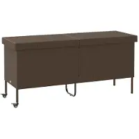 vidaXL Cassapanca da giardino con rotelle Marrone 160x55x75 cm Poly rattan