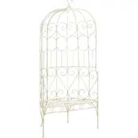 vidaXL Panchina da giardino 95 cm in ferro bianco antico
