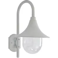 vidaXL Applique da giardino E27 42 cm alluminio bianco