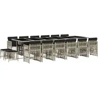 vidaXL set da pranzo da giardino da 17 pezzi con cuscini in rattan grigio chiaro