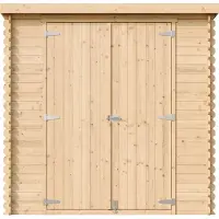 Timbela M311C1 Casetta da Giardino in Legno 2,22 m², Capanno da Giardino per Esterno con Pareti da 19 mm, Casetta in Legno per Attrezzi e Biciclette, Porte a Due Battenti, Senza Pavimento