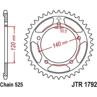 JT Sprockets Pignone Posteriore 525 Jtr1792.42zbk Steel