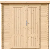 Timbela M311F1+M311G Casetta Da Giardino In Legno 2,22 m², Capanno Da Giardino Per Esterno Con Pareti Da 19 mm, Casetta Per Attrezzi E Biciclette, Pavimento In Legno Impregnato,Porte A Pannelo