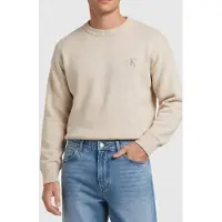 Calvin Klein Ls Easy Cotton Crewneck Tofu Taglia: XL | Maglioni a maglia Outlet | Uomo