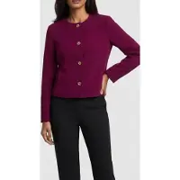 Calvin Klein Eu Stretch Crepe Jacket Berry Glaze Taglia: 10 | Blazers Outlet | Donna