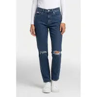 Calvin Klein Eu High Rise Straight Jeans Destroyed Sea Taglia: W32 | Pantaloni Outlet | Donna