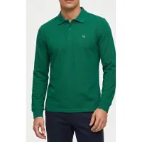 Calvin Klein Ls Casual Pique Polo Deco Green Taglia: M | Maglie a manica lunga Outlet | Uomo | Verde